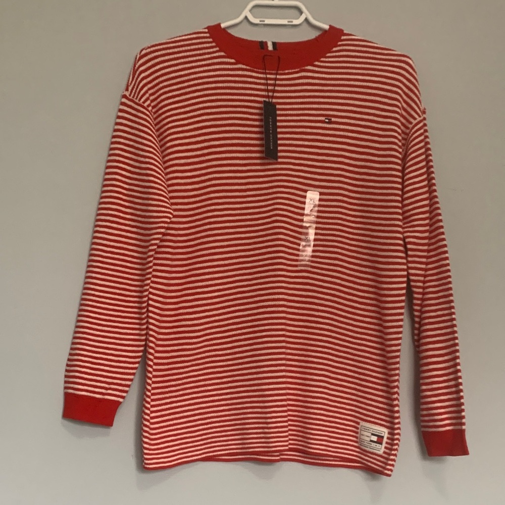 Red and White Striped Sweater